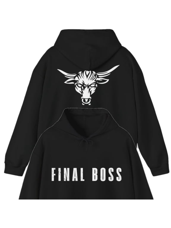 The Rock FInal Boss Brahma Bull Black Pullover Hoody