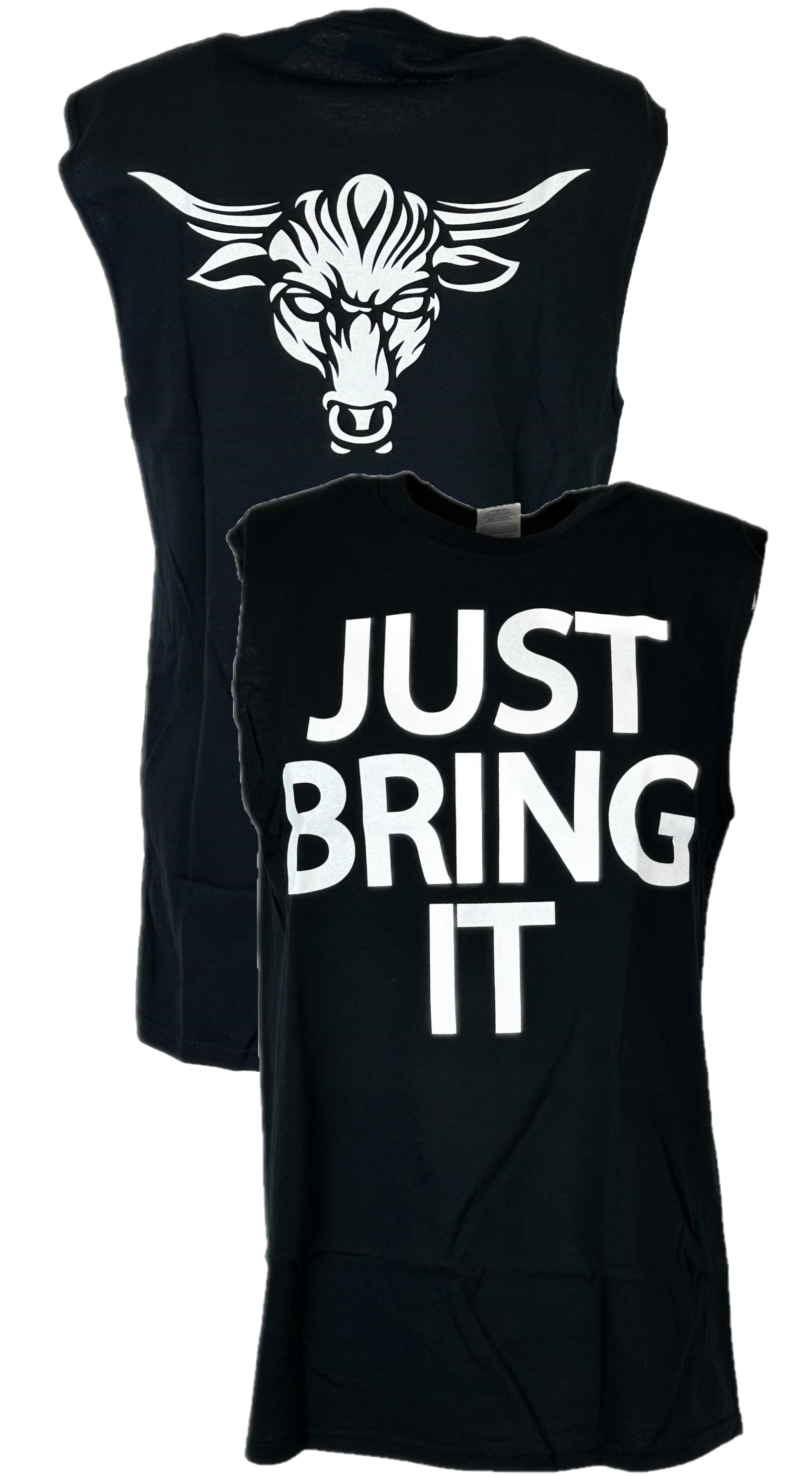 The Rock Just Bring It Brahma Bull Sleeveless Black Muscle T The Rock Just Bring It Brahma Bull Sleeveless Black Muscle T