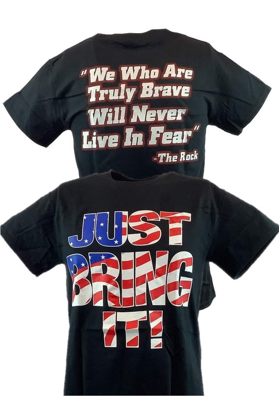 The Rock Just Bring It Never Live In Fear Tribute Mens Black T-shirt XL