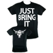 The Rock Just Bring It White Logo Brahma Bull Mens T-shirt