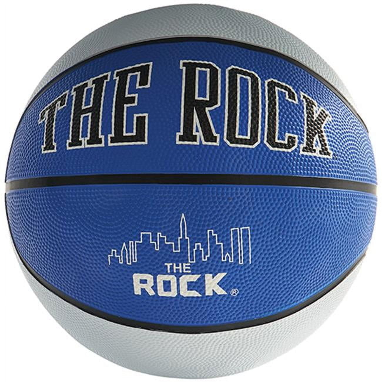The Rock LD874MG420063990 Mens Rubber Basketball, Navy & White - One Size