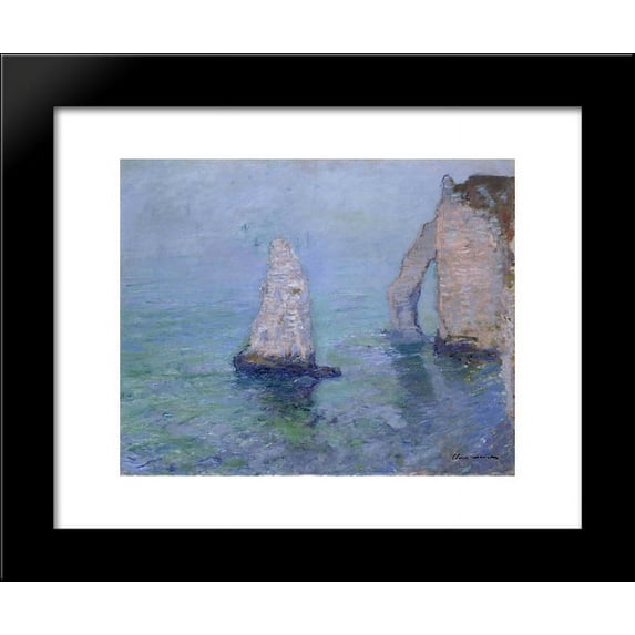 The Rock Needle and Porte d’Aval, Etretat 20x24 Framed Art Print by Monet, Claude