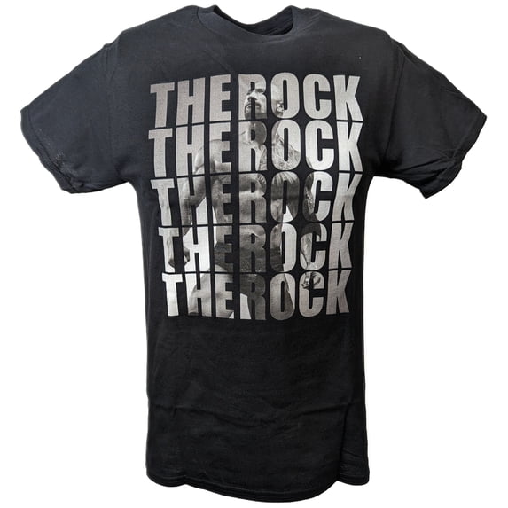 The Rock Repeat WWE Mens Black T-shirt XXL