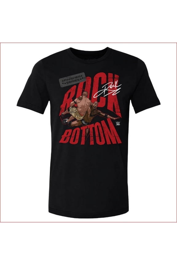The Rock Rock Bottom WHT, Mens Black T-shirt