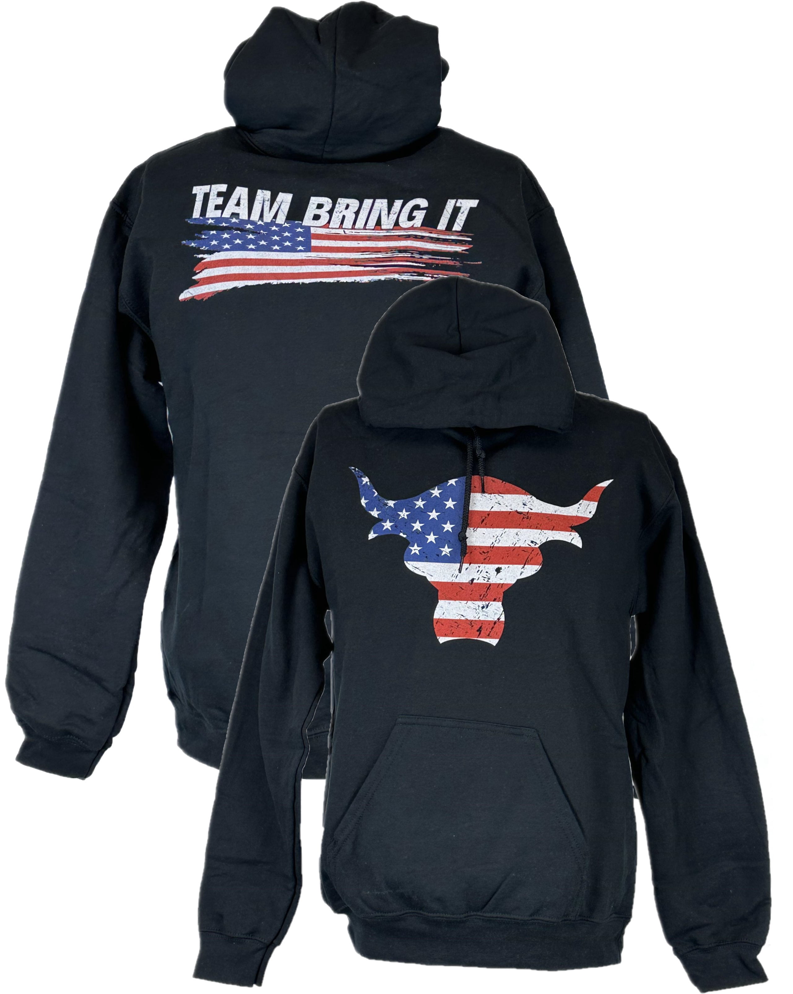 The Rocking Team The Rock Team Bring It USA Bull Red White Blue Hoody Sweatshirt ...