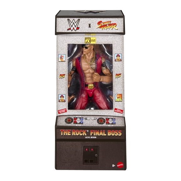 The Rock (as M. Bison) Street Fighter Elite Exclusive Mattel WWE Toy Wrestling Action Figure