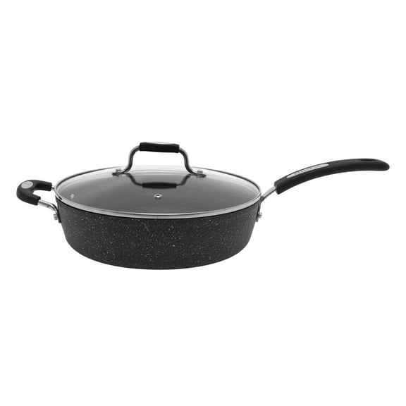 THE ROCK by Starfrit 12-In. Deep Fry Pan with Lid and Bakelite Handle