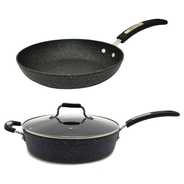 Starfrit TheRock 11in. Deep Fry Pan with Lid and 8in. Fry Pan Set