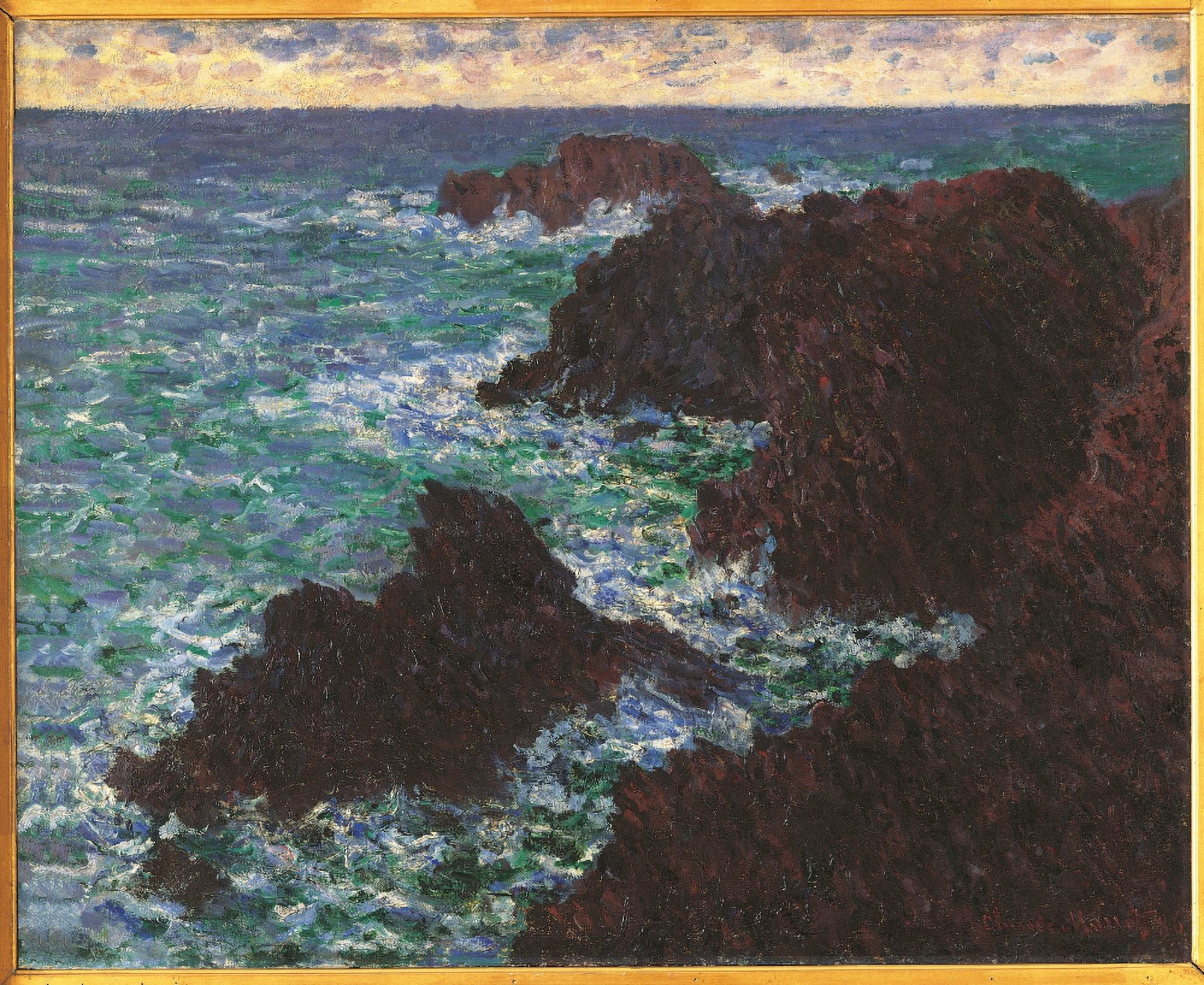 The Rocks At Belle Ile Canvas Art - (24 x 18)