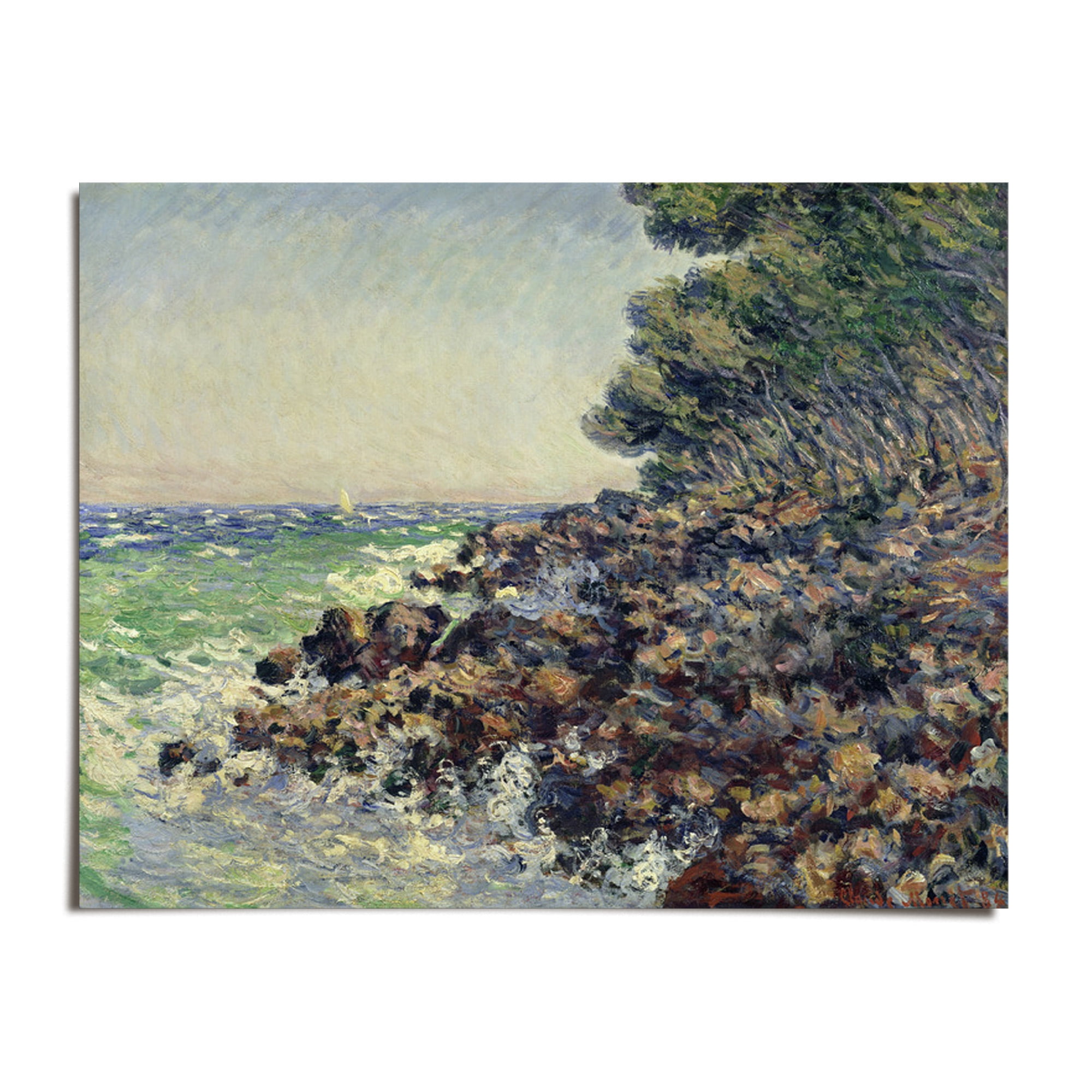 Monet Rocks Beach The Rocks At Belle-ile, 1886 - Claude Monet - 11x14 - Wall Art Print ...