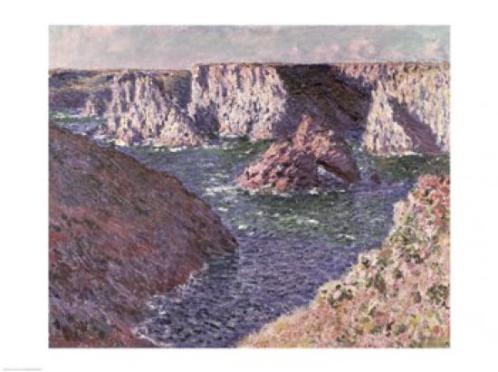 The Rocks of Belle Ile 1886 Canvas Art - Claude Monet (24 x 18)