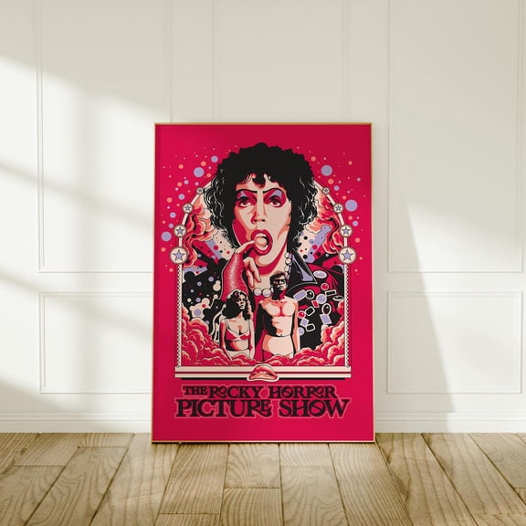 The Rocky Horror Picture Show Psychedelic Poster, Cult Musical Movie Wall Art, Bold Retro Cinema Decor, Size 24x36 Unframed Poster