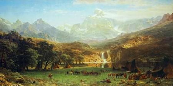 The Rocky Mountains Landers Peak Canvas Art - Albert Bierstadt (10 x 20)