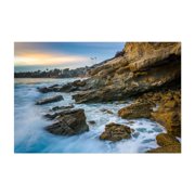 The Rocky Pacific - Laguna Beach California Photography Ocean Coast Waves Beach Sunset Nature Scenic Unframed Wall Art Print 4 x 6 inches