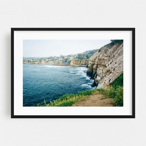 The Rocky Pacific in La Jolla - La Jolla California Photography Black Framed Wall Art Print 24 x 36 inches