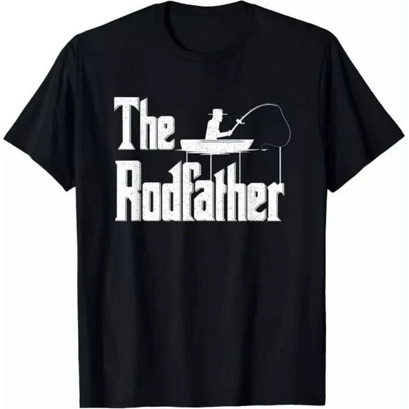 The Rodfather Funny Fishing Dad Gift Tee Tees Unisex S-5XL Hot Trending Shirt, Vintage Birthday Gift
