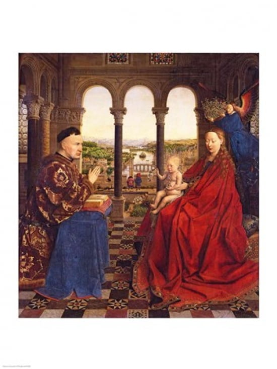 The Rolin Madonna Canvas Art - Jan Van Eyck (18 x 24)