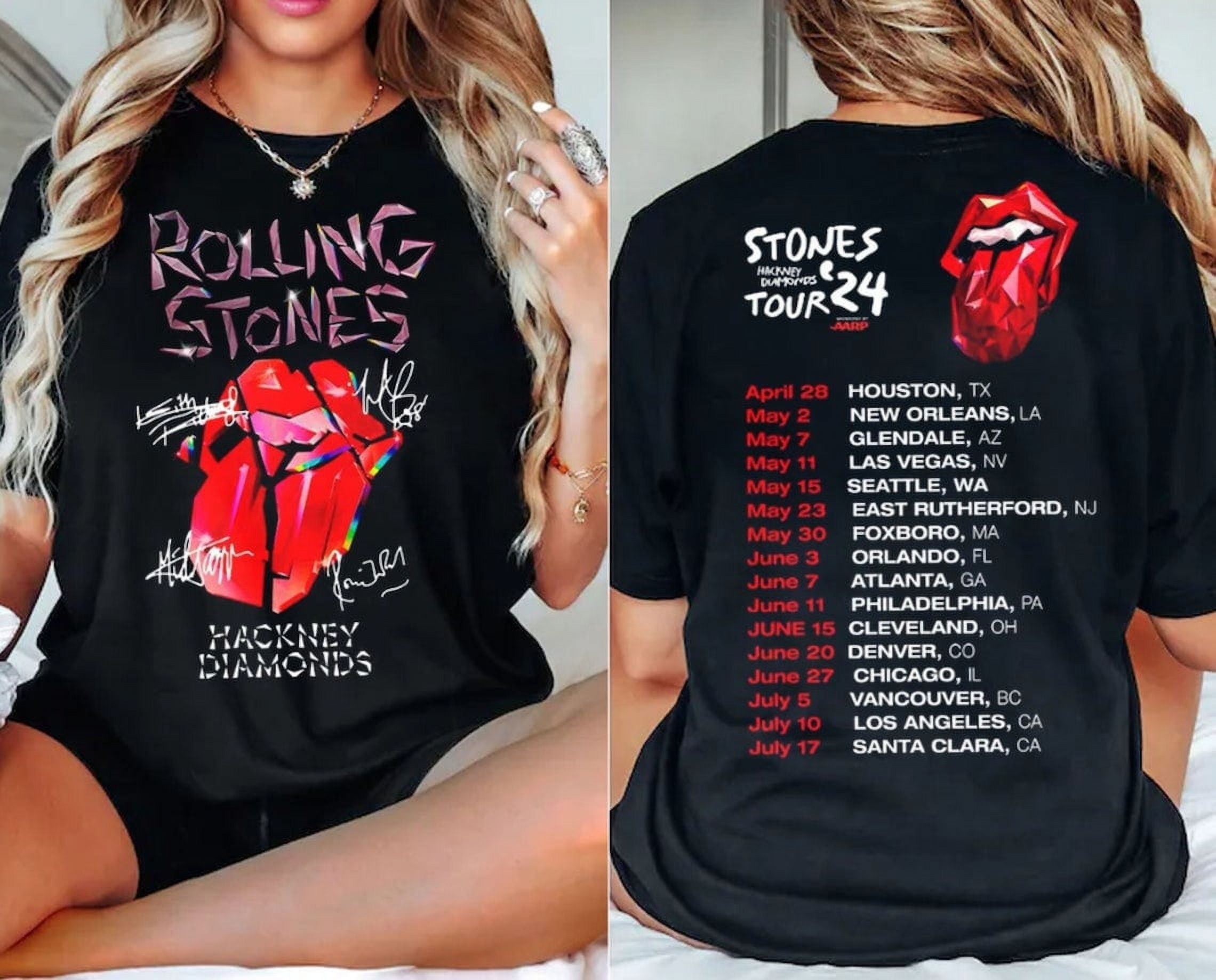 The Rolling Stones 2024 Tour Tee Shirt, Rolling Stones Band Fan Shirt, Hackney Diamonds Tour