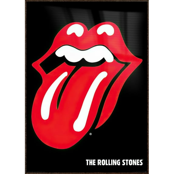 The Rolling Stones - Framed Music Poster (Logo - Lips & Tongue) (Antique Copper / Gold Aluminum Frame)