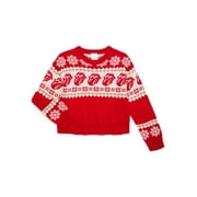 The Rolling Stones Girls Metallic Lurex Holiday Sweater, Sizes 4-16