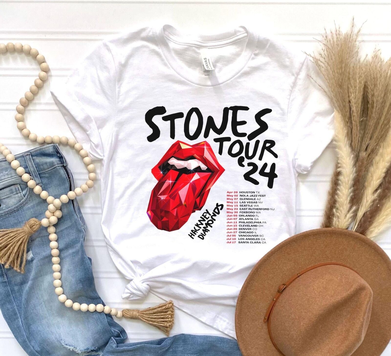 The Rolling Stones Hackney Diamonds Tour 2024 Schedule List TShirt