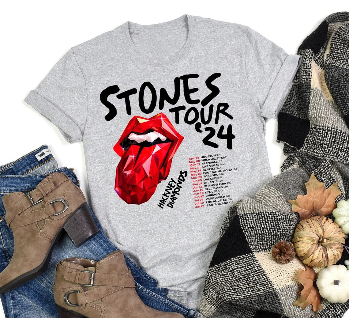 The Rolling Stones Hackney Diamonds Tour 2024 Schedule List TShirt, Rolling Stones 2024 Hackney
