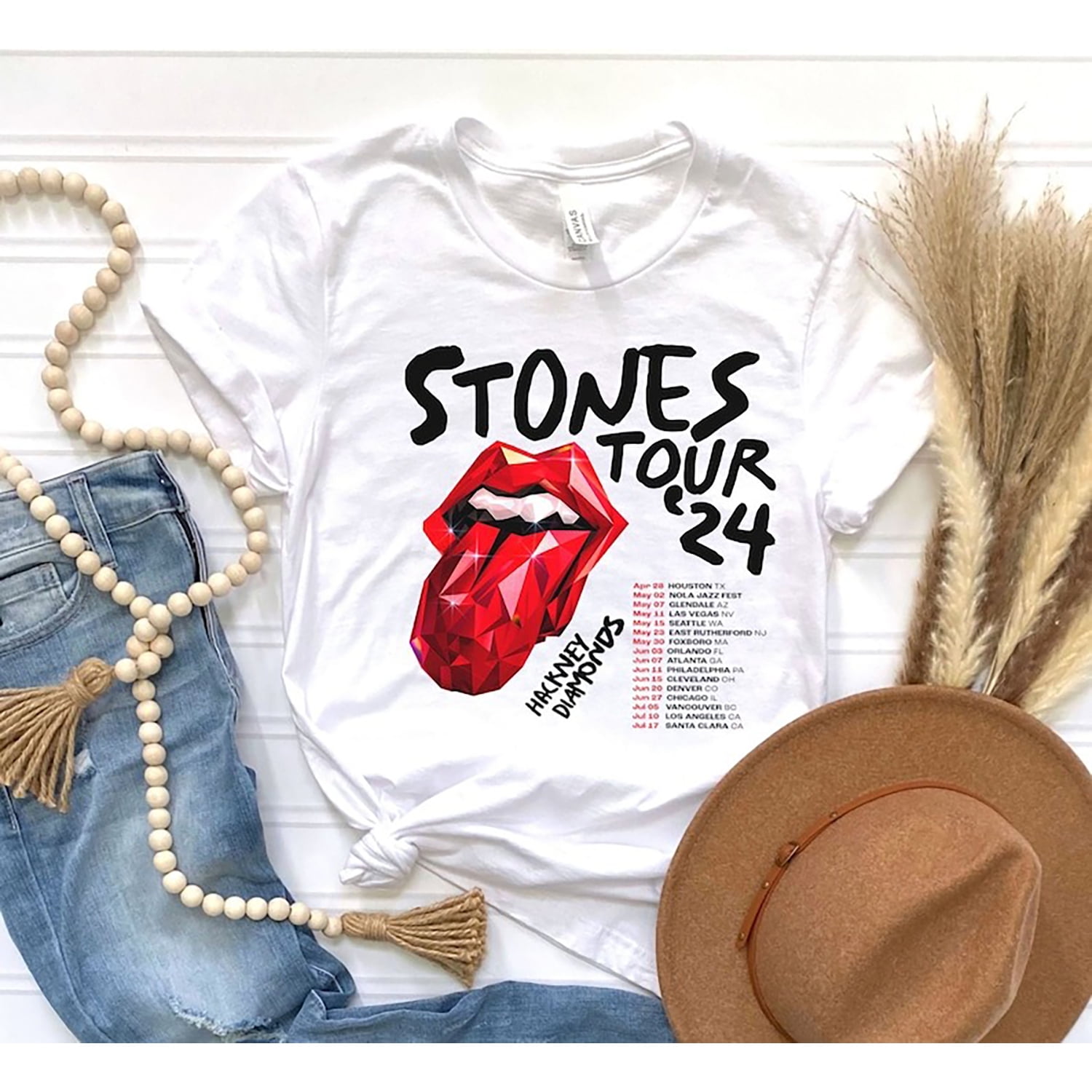 The Rolling Stones Hackney Diamonds Tour 2024 Schedule List TShirt, Rolling Stones 2024