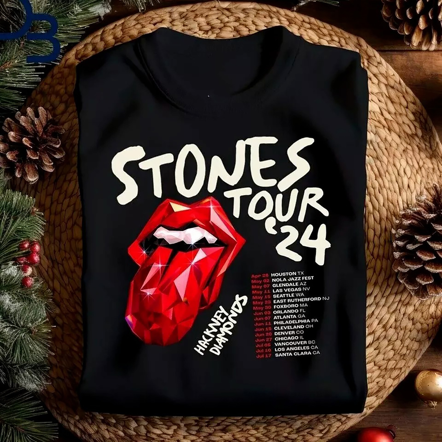 The Rolling Stones Hackney Diamonds Tour 2024 Schedule TShirt