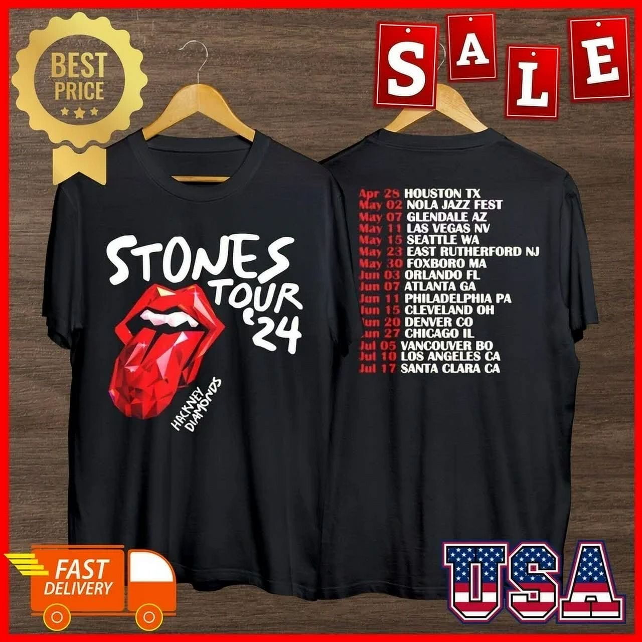 The Rolling Stones Hackney Diamonds Tour 2024 Unisex Classic T Shirt
