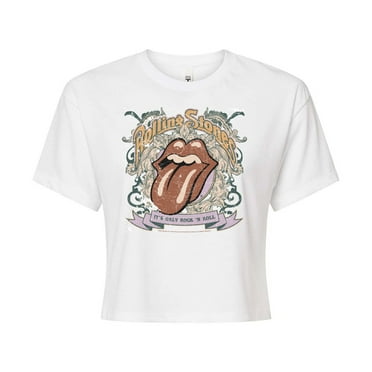 The Rolling Stones It's Only Rock N' Roll - Juniors Cropped Cotton Blend T-Shirt