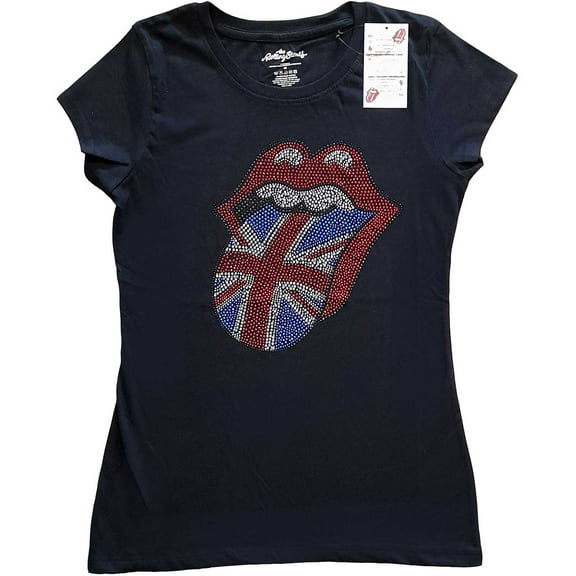 The Rolling Stones Ladies Embellished T-Shirt: Classic UK (Large)