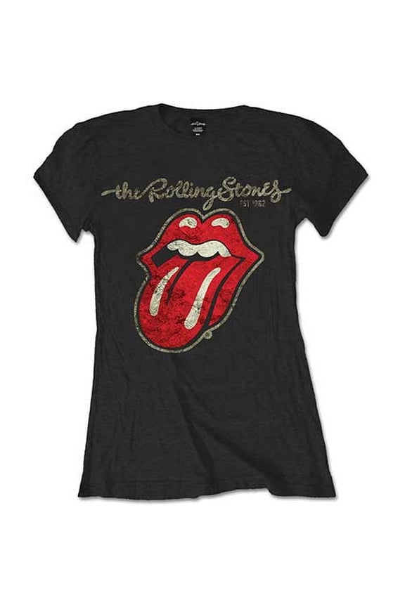 The Rolling Stones Ladies T-Shirt: Plastered Tongue (Large)