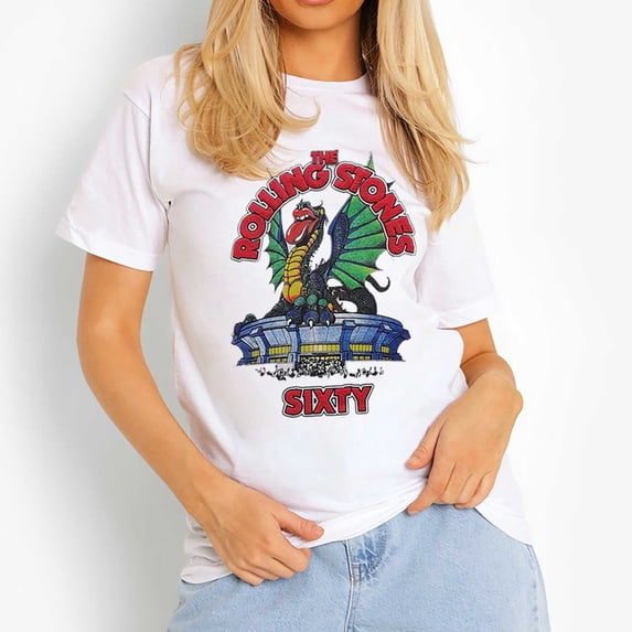 The Rolling Stones Ladies T-Shirt: Sixty Stadium Dragon (Hi-Build) (XXX-Large)
