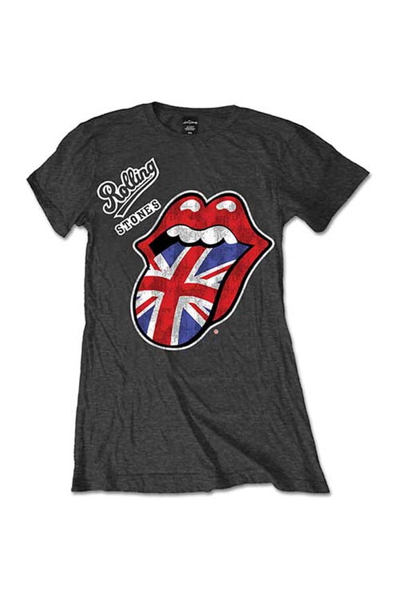 The Rolling Stones Ladies T-Shirt: Vintage British Tongue (Large)