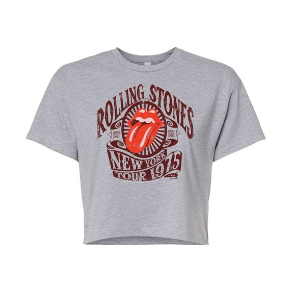 The Rolling Stones New York Tour- Juniors Cropped Cotton Blend T-Shirt