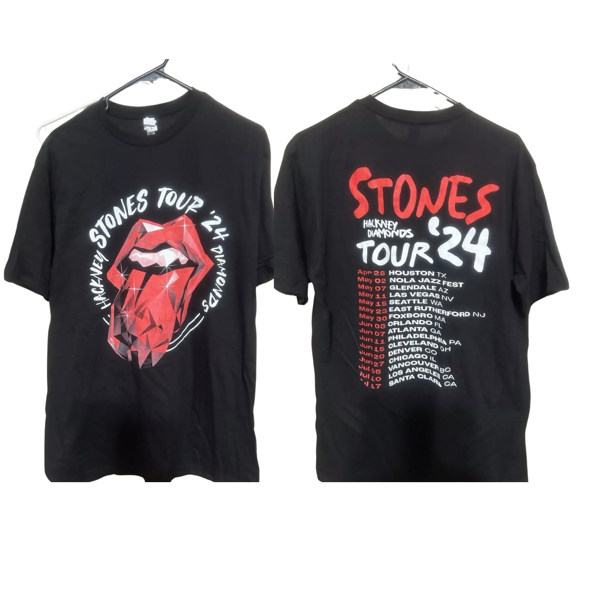 The Rolling Stones Tour 2024 Hackney Diamonds Unisex Tshirt Black