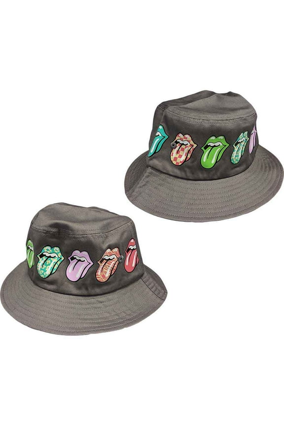 The Rolling Stones Unisex Bucket Hat: Multi-Tongue Pattern (Small/Medium)