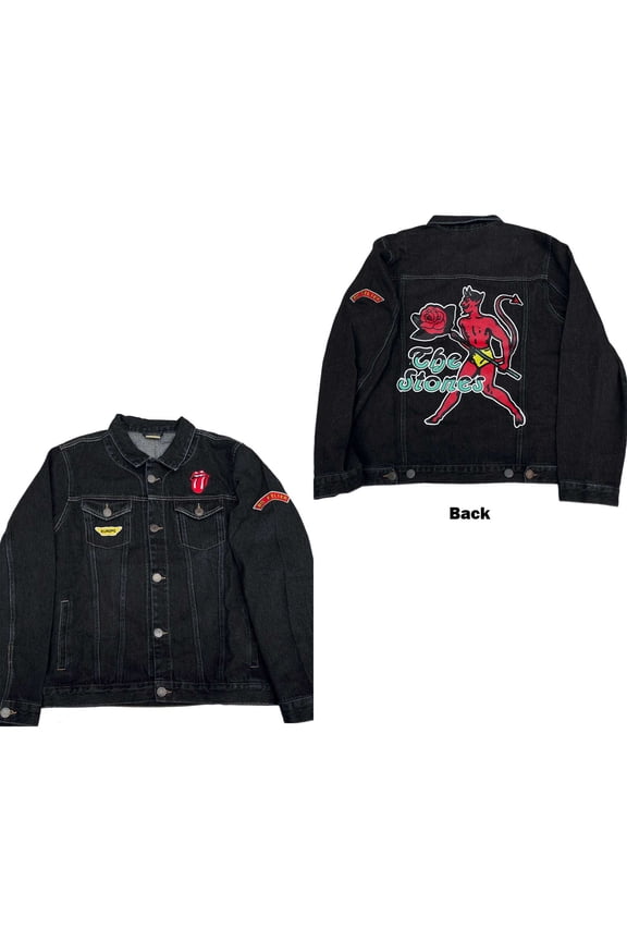 The Rolling Stones Unisex Denim Jacket: Sympathy (Back & Sleeve Print)