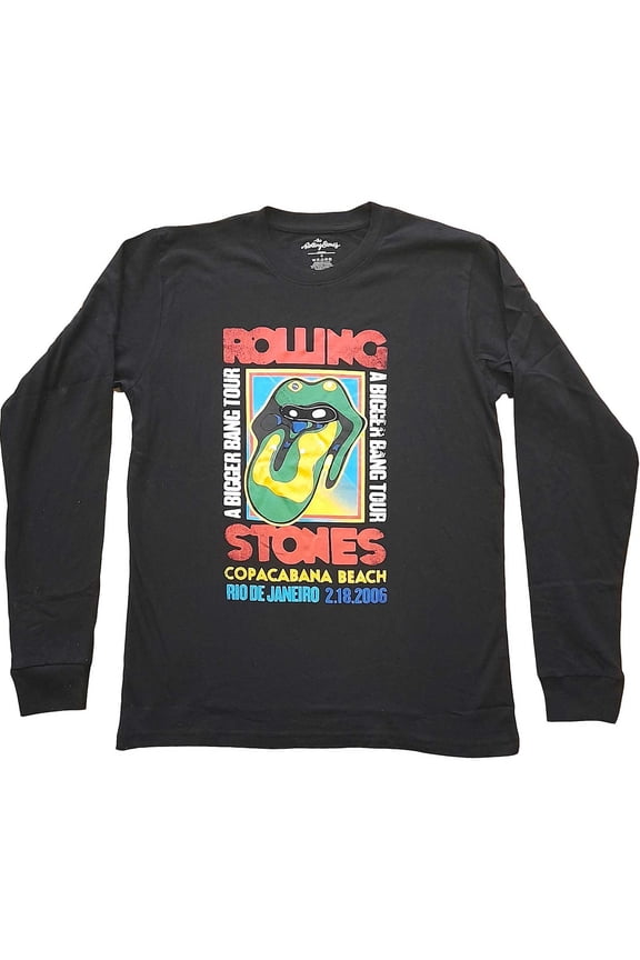 The Rolling Stones Unisex Long Sleeve T-Shirt Copacabana Beach (Small)