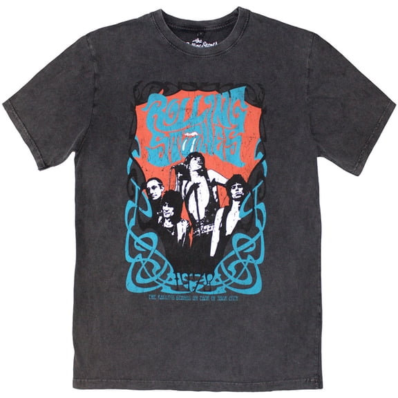 The Rolling Stones Unisex Stone Wash T-Shirt Psych Montage (Charcoal Grey) (Medium)