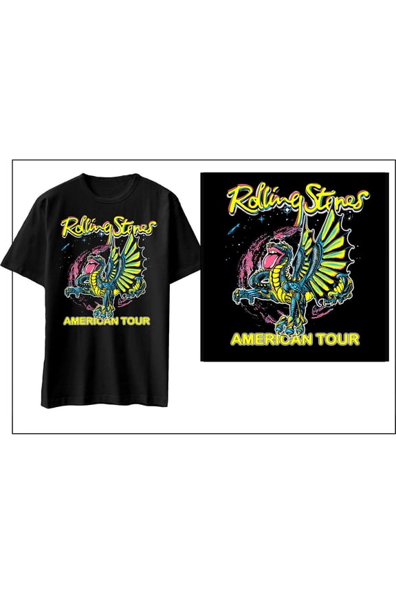 The Rolling Stones Unisex T-Shirt American Tour Dragon (Medium)