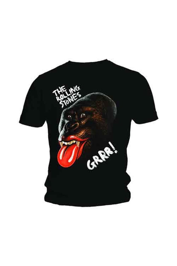 The Rolling Stones Unisex T-Shirt Grrr Black Gorilla (Small)