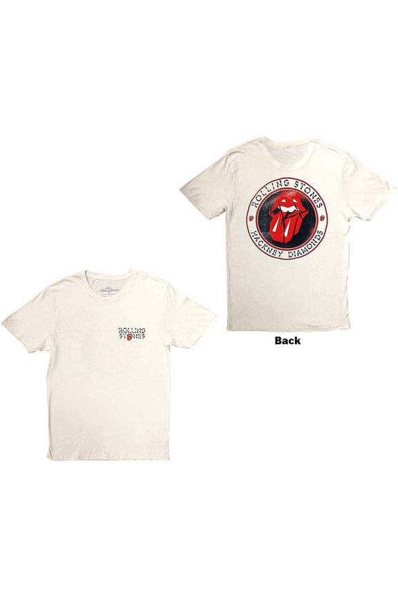 The Rolling Stones Unisex T-Shirt: Hackney Diamonds Circle Label (Back Print) (Medium)