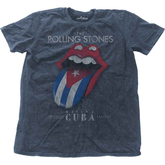 The Rolling Stones Unisex T-Shirt Havana Cuba (Wash Collection) (Large)