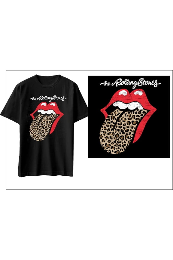 The Rolling Stones Unisex T-Shirt Leopard Print Tongue (X-Large)