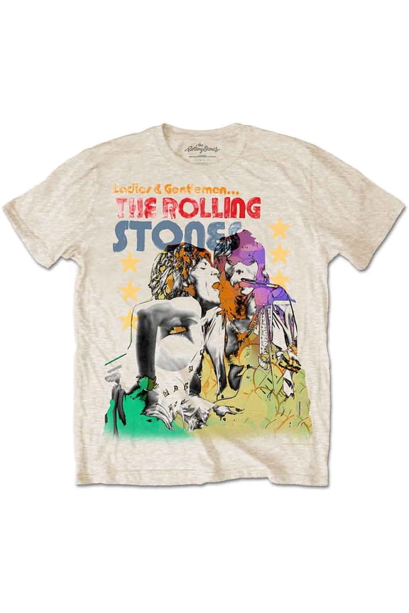 The Rolling Stones Unisex T-Shirt Mick & Keith Watercolour Stars (Small)
