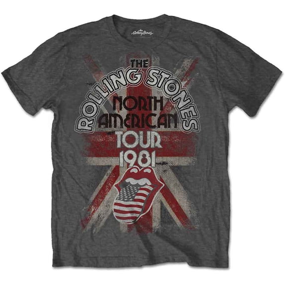 The Rolling Stones Unisex T-Shirt North American Tour 1981 (Medium)
