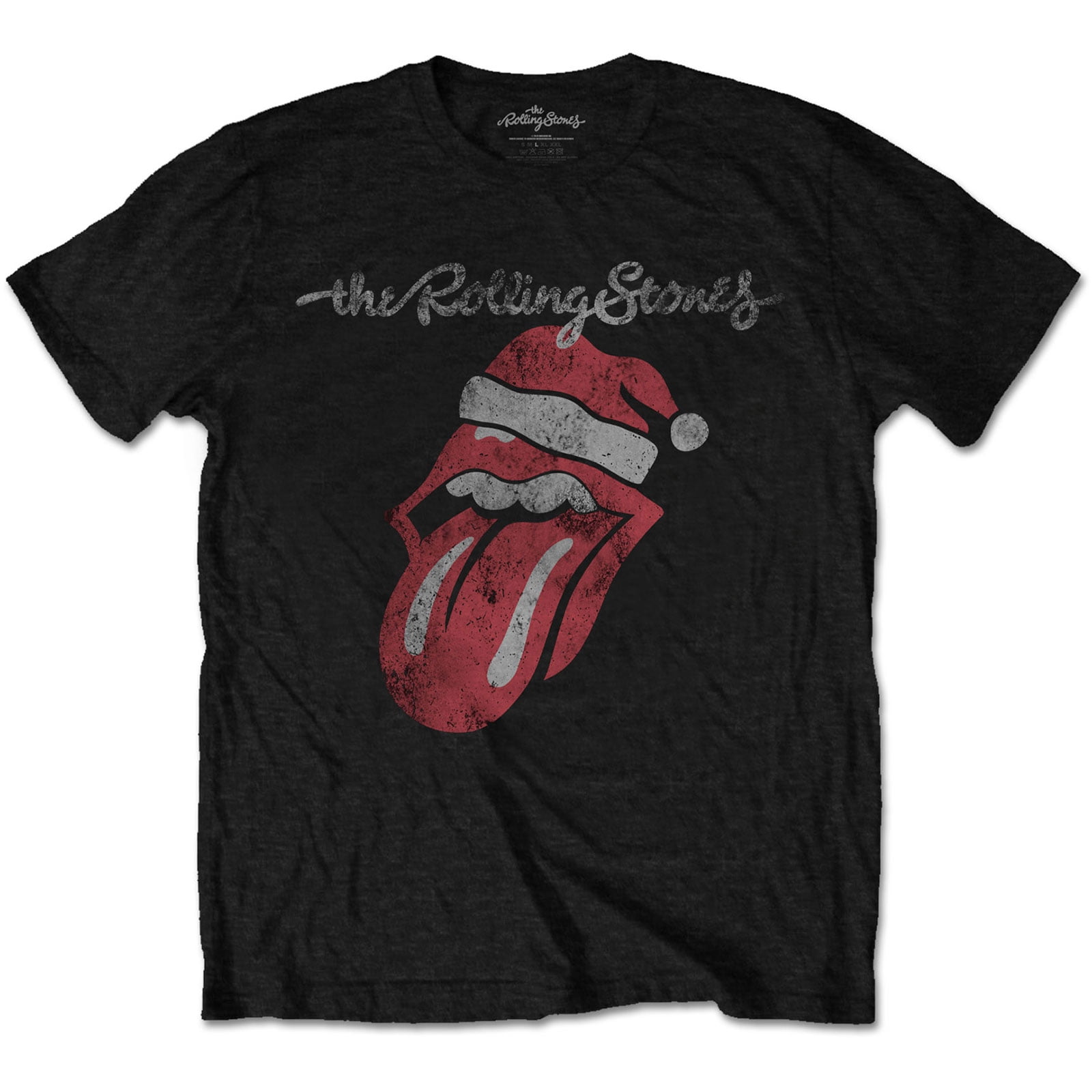 Men's Rolling Stones Santa Lick Slim Fit T-shirt XX-Large Black