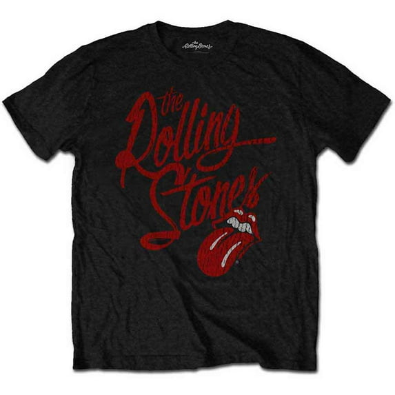 The Rolling Stones Unisex T-Shirt Script Logo (Soft Hand Inks) (Small)