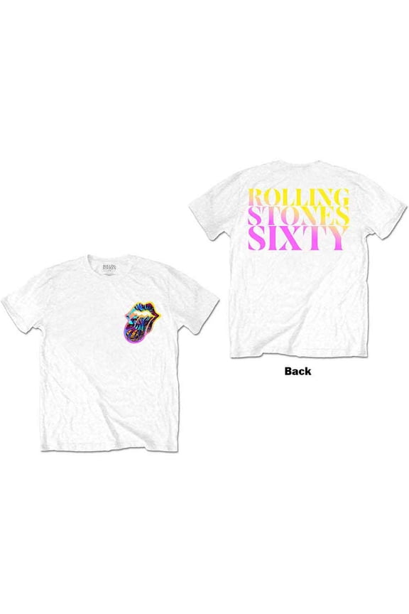 The Rolling Stones Unisex T-Shirt Sixty Gradient Text (Back Print) (Medium)